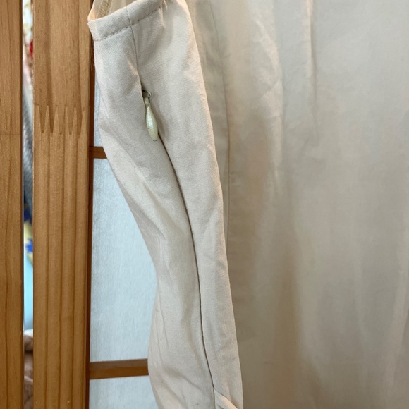 Forever Medium Cream Collared Button Front Vintage Style Short Sleeve Dress - Picture 5 of 5